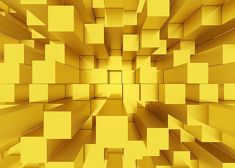 Trojrozmerná fototapeta žlté bloky 24903