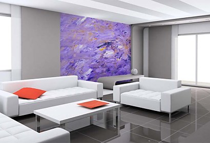 fialová tapeta do obývačky - painting