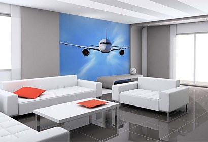 Biele lietadlo - fototapety do obývačky