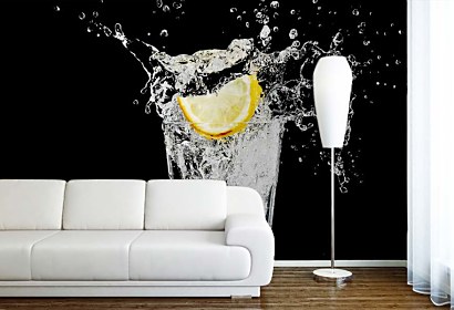 water with lemon - fototapety vinylové