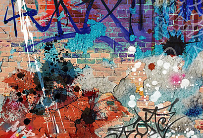 Fototapeta Graffiti tehlová stena