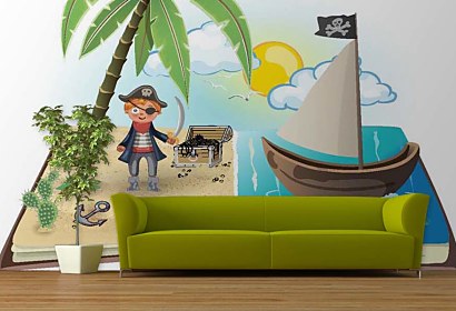 Tapety na stenu do chlapčenskej izby s pirátom