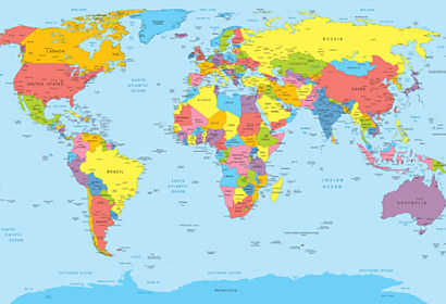 Fototapeta zástena - Mapa sveta 28018
