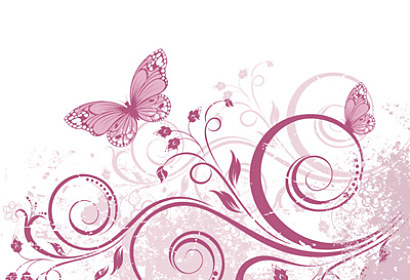 Fototapeta zástena - Ružový motýľ s ornamentom 5073