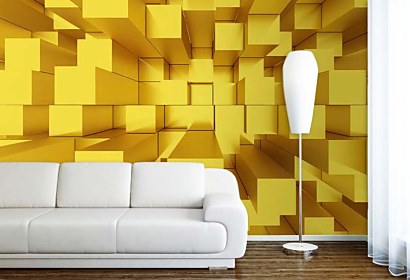 Moderné žlté tapety do obývačky